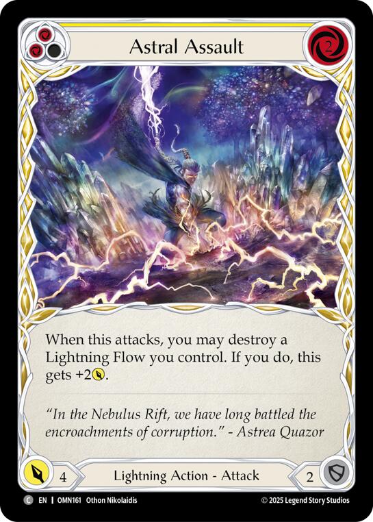 Astral Assault (Yellow) [OMN161] (Omens of the Third Age)  Rainbow Foil