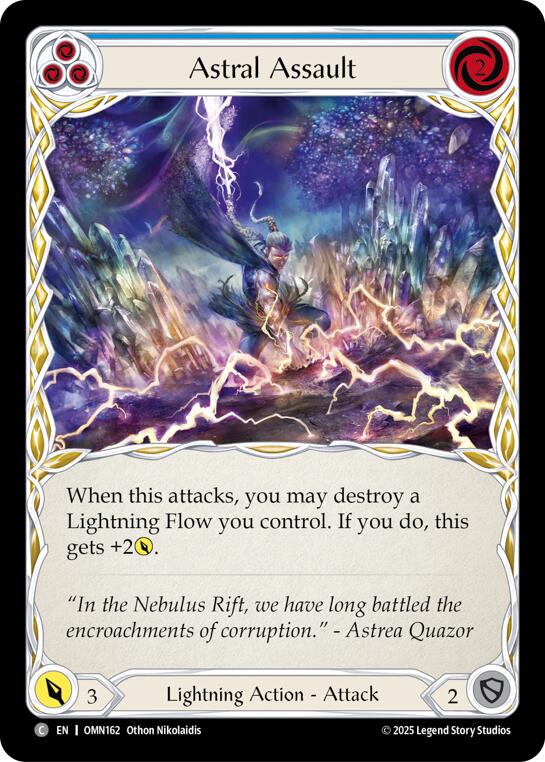 Astral Assault (Blue) [OMN162] (Omens of the Third Age)  Rainbow Foil