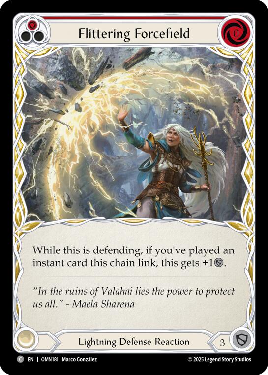 Flittering Forcefield (Red) [OMN181] (Omens of the Third Age)  Rainbow Foil
