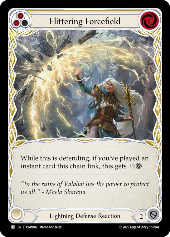 Flittering Forcefield (Yellow) [OMN182] (Omens of the Third Age)  Rainbow Foil