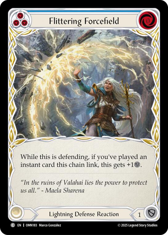 Flittering Forcefield (Blue) [OMN183] (Omens of the Third Age)  Rainbow Foil