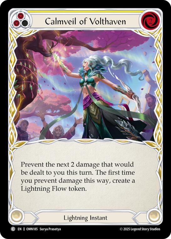 Calmveil Of Volthaven (Yellow) [OMN185] (Omens of the Third Age)  Rainbow Foil
