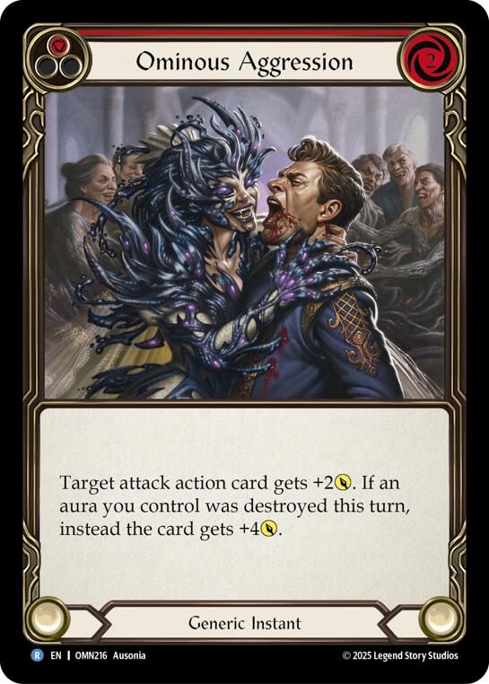 Ominous Aggression (Red) [OMN216] (Omens of the Third Age)  Rainbow Foil