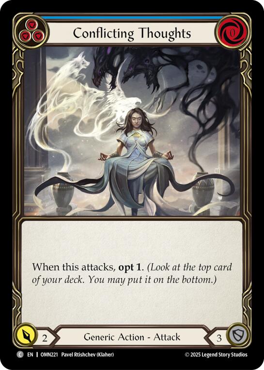 Conflicting Thoughts (Blue) [OMN221] (Omens of the Third Age)  Rainbow Foil