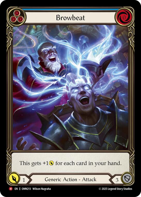 Browbeat (Blue) (Extended Art) [OMN213] (Omens of the Third Age)  Cold Foil
