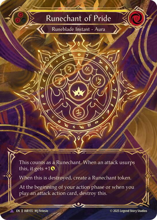 Runechant of Pride (Yellow) (Marvel) [IAR155-MV] (Omens of the Third Age)  Cold Foil
