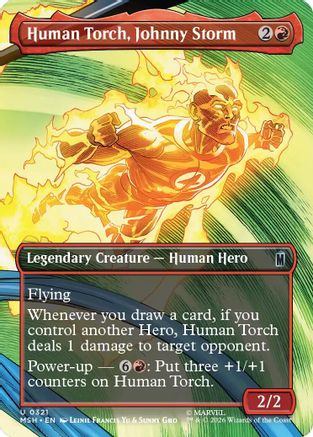 Human Torch, Johnny Storm (Borderless) (MSH-321) - Marvel Super Heroes Foil