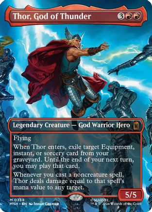 Thor, God of Thunder (Borderless) (0338) (MSH-338) - Marvel Super Heroes Foil