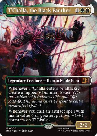 T'Challa, the Black Panther (Borderless) (MSC-007) - Commander: Marvel Super Heroes