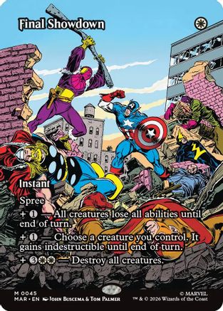 Final Showdown (Borderless) (MAR-045) - Marvel Universe Eternal-Legal Foil