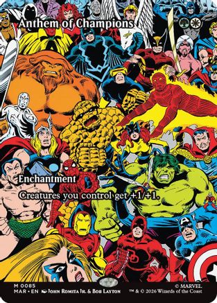 Anthem of Champions (Borderless) (MAR-085) - Marvel Universe Eternal-Legal Foil