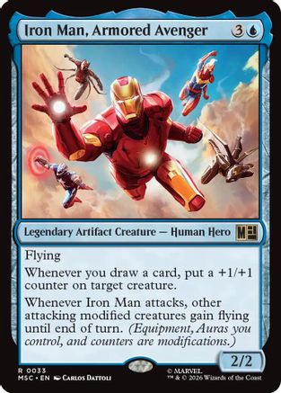 Iron Man, Armored Avenger (Surge Foil) (MSC-033) - Commander: Marvel Super Heroes Foil