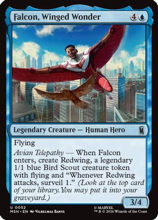 Falcon, Winged Wonder (MSH-052) - Marvel Super Heroes Foil