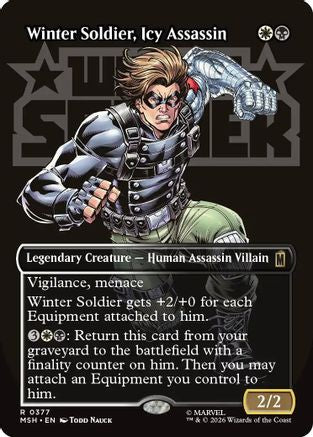 Winter Soldier, Icy Assassin (Borderless) (MSH-377) - Marvel Super Heroes Foil