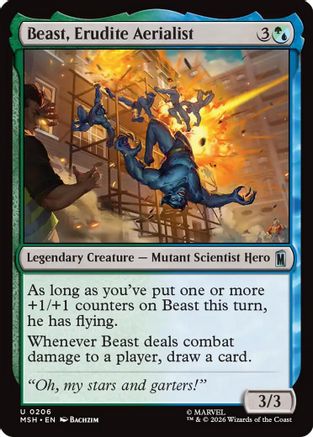 Beast, Erudite Aerialist (MSH-206) - Marvel Super Heroes Foil