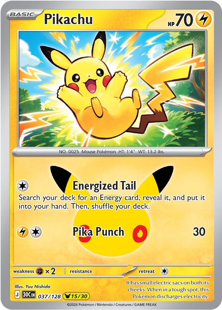Pikachu (037/128) [Mega Evolution: 30th Celebration]