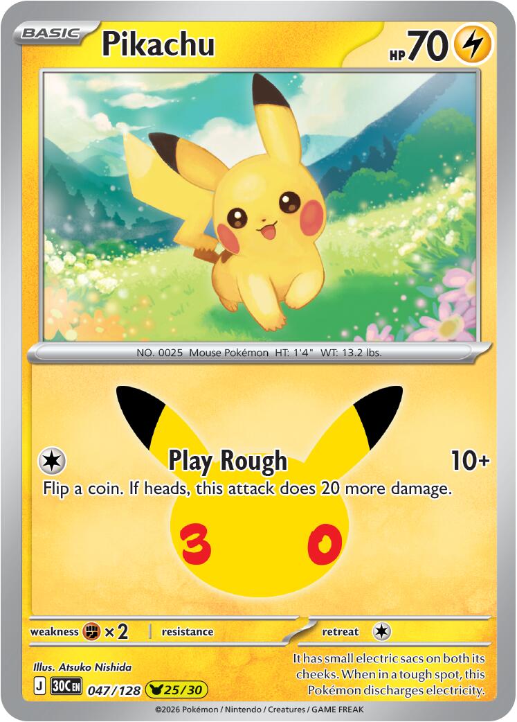 Pikachu (047/128) [Mega Evolution: 30th Celebration]