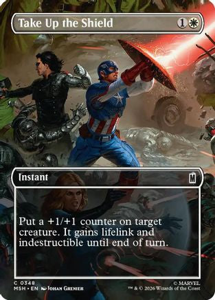 Take Up the Shield (Borderless) (MSH-348) - Marvel Super Heroes
