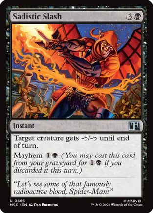 Sadistic Slash (MSC-666) - Commander: Marvel Super Heroes Foil