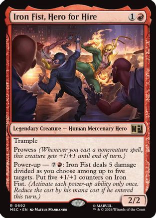 Iron Fist, Hero for Hire (MSC-692) - Commander: Marvel Super Heroes