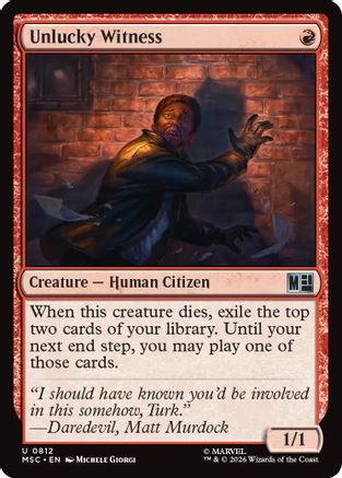 Unlucky Witness (MSC-812) - Commander: Marvel Super Heroes Foil