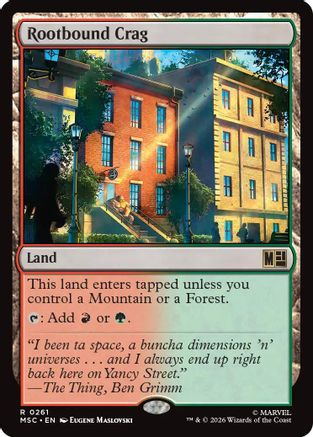 Rootbound Crag (Surge Foil) (MSC-261) - Commander: Marvel Super Heroes Foil