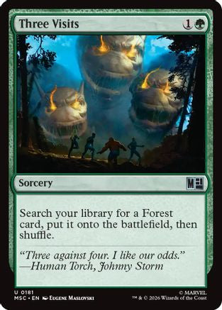 Three Visits (Surge Foil) (MSC-181) - Commander: Marvel Super Heroes Foil