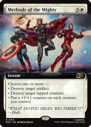 Methods of the Mighty (Extended Art) (MSC-315) - Commander: Marvel Super Heroes Foil
