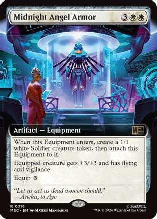 Midnight Angel Armor (Extended Art) (MSC-316) - Commander: Marvel Super Heroes Foil