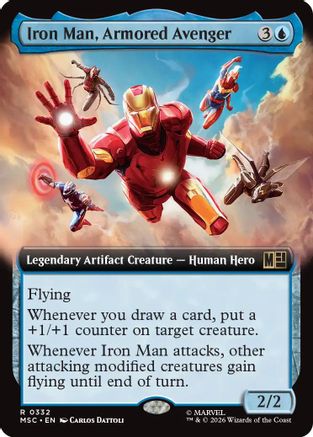 Iron Man, Armored Avenger (Extended Art) (MSC-332) - Commander: Marvel Super Heroes Foil