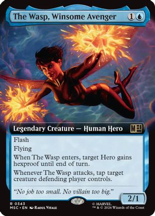 The Wasp, Winsome Avenger (Extended Art) (MSC-343) - Commander: Marvel Super Heroes Foil