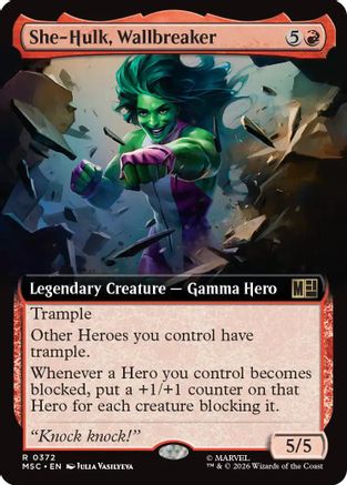 She-Hulk, Wallbreaker (Extended Art) (MSC-372) - Commander: Marvel Super Heroes Foil