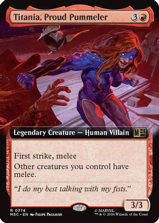 Titania, Proud Pummeler (Extended Art) (MSC-374) - Commander: Marvel Super Heroes