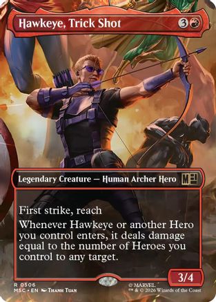 Hawkeye, Trick Shot (Borderless) (MSC-506) - Commander: Marvel Super Heroes Foil