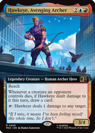 Hawkeye, Avenging Archer (Extended Art) (MSC-405) - Commander: Marvel Super Heroes Foil