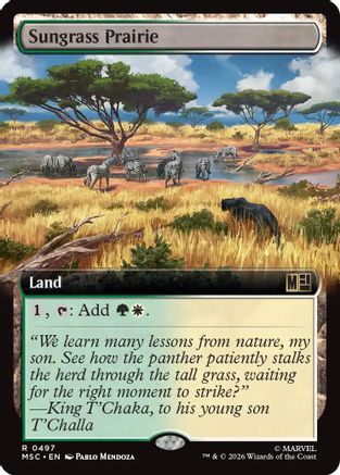 Sungrass Prairie (Extended Art) (MSC-497) - Commander: Marvel Super Heroes Foil