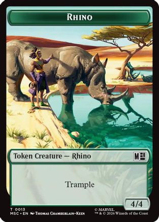 Rhino (013) // Elephant (012) Double-Sided Token (MSC-13 // 12) - Commander: Marvel Super Heroes