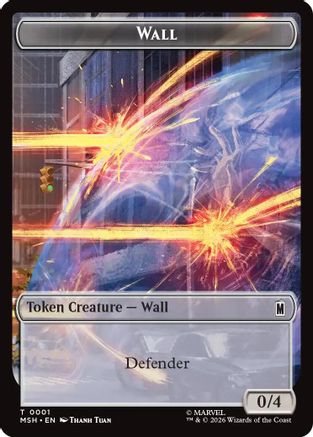 Wall // Alien Double-Sided Token (MSH-001/011) - Marvel Super Heroes Foil
