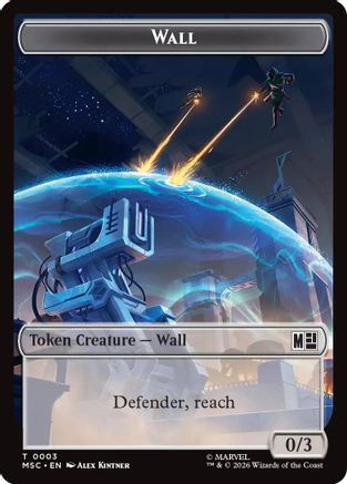 Wall (003) // Merfolk (006) Double-Sided Token (MSC-3 // 6) - Commander: Marvel Super Heroes