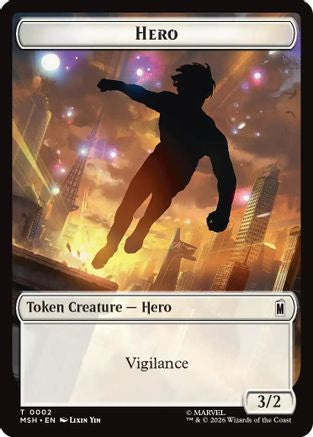 Hero // Robot Villain Double-Sided Token (MSH-002/020) - Marvel Super Heroes Foil