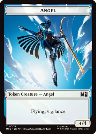 Angel (004) // Vibranium (015) Double-Sided Token (MSC-4 // 15) - Commander: Marvel Super Heroes