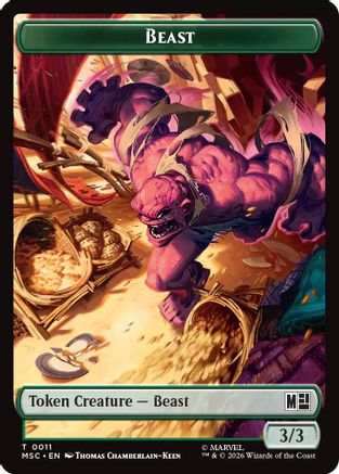 Beast // Vibranium Double-Sided Token (MSC-11 // 15) - Commander: Marvel Super Heroes Foil