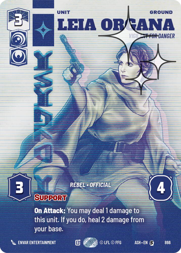 Leia Organa - Vigilant for Danger (866) (Prestige Foil) (866) [Ashes of the Empire]
