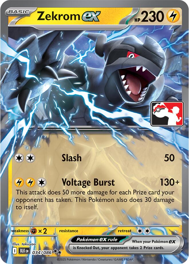 Zekrom ex (034/086) (Right Stamp) [Prize Pack Series Nine]