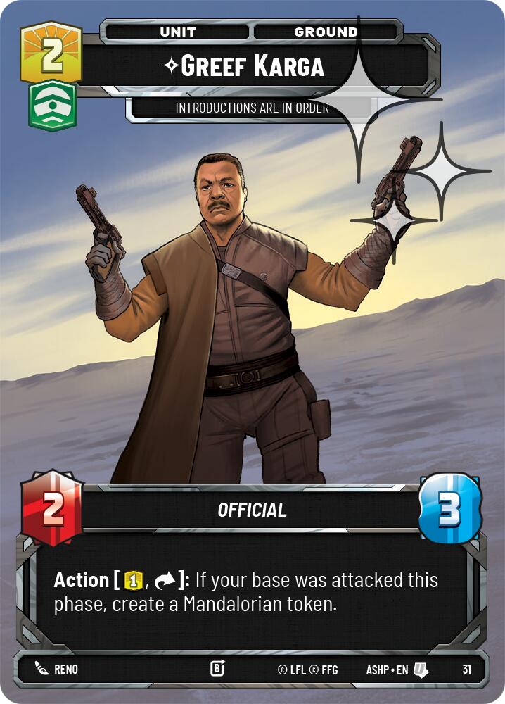 Greef Karga (31) (Foil) (31) [Ashes of the Empire Weekly Play Promos]