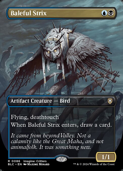 Baleful Strix (Borderless · Full Art) (BLC 86) [Bloomburrow Commander]