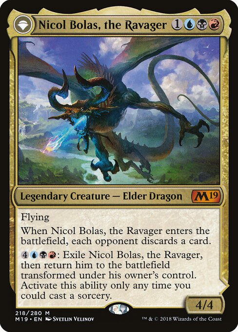 Nicol Bolas, the Ravager // Nicol Bolas, the Arisen (M19 218) [Core Set 2019]