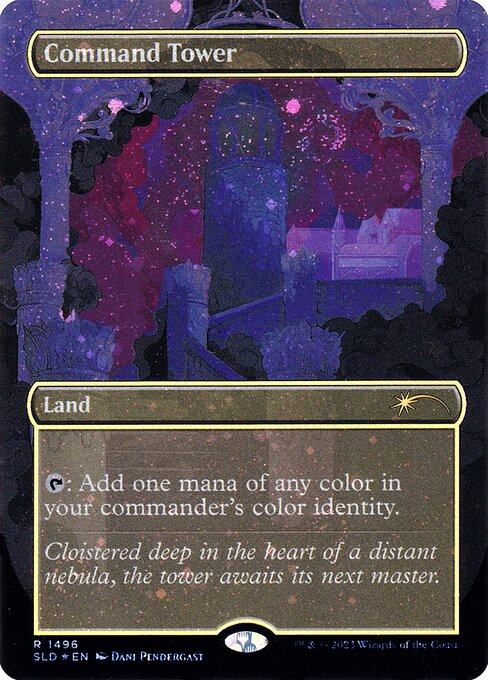 Command Tower (Borderless · Full Art) (SLD 1496★) [Secret Lair Drop]