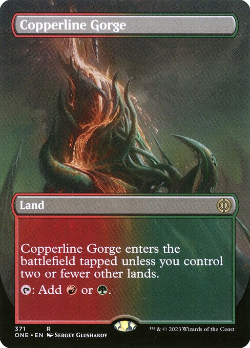 Copperline Gorge (Borderless) (ONE 371) [Phyrexia: All Will Be One]