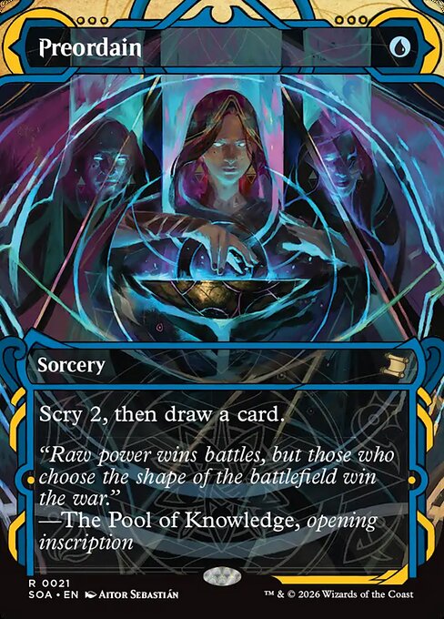 Preordain (Borderless · Showcase) (SOA 21) [Secrets of Strixhaven Mystical Archive]